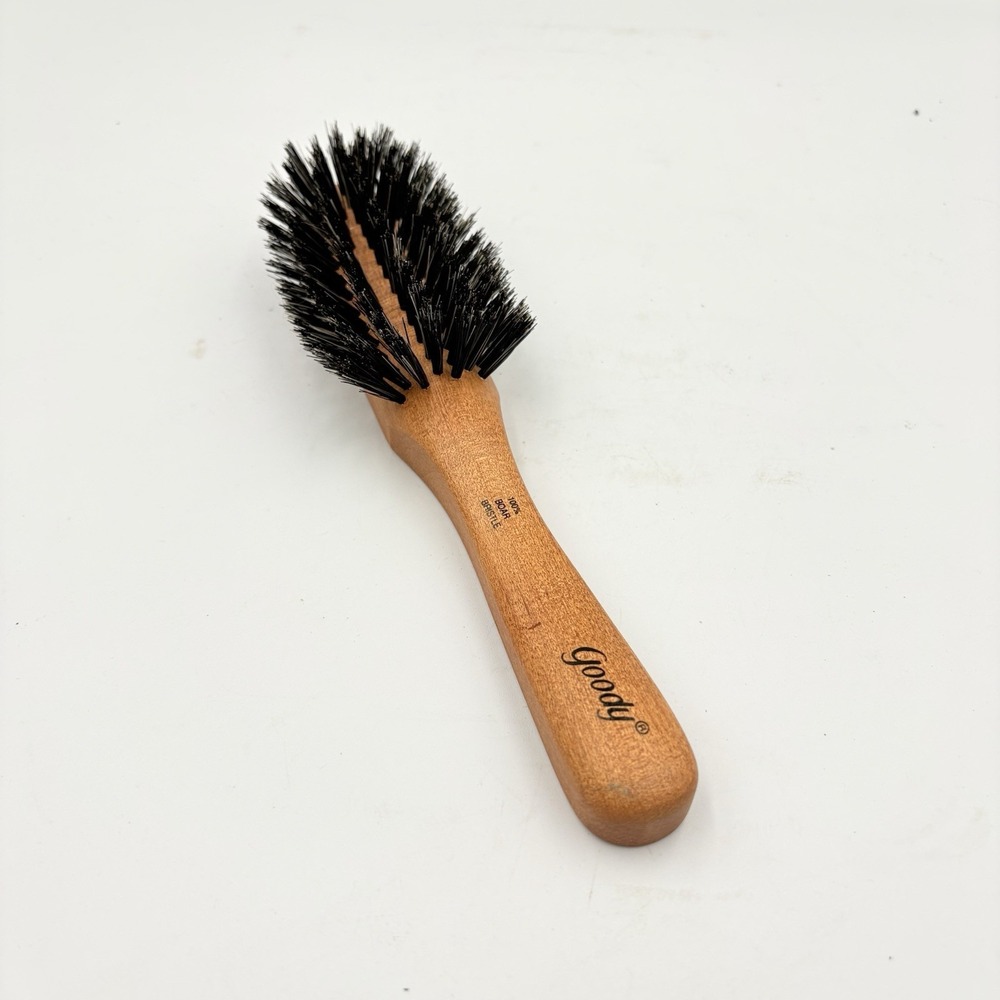 Goody 100% Boar Bristles "Smooths" 8" Hair Brush Wood Handle 2002 New